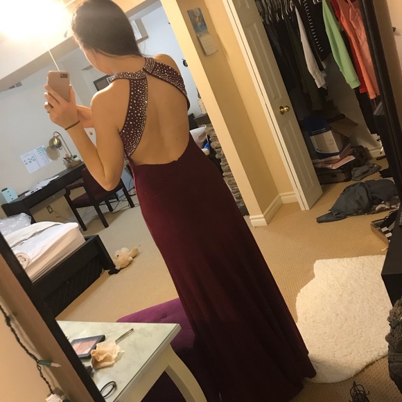 Burgundy Prom Dress - Picture 7 of 8